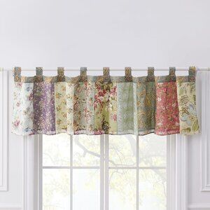 Greenland Blooming Prairie Authentic Patchwork Tab Top Window Valances 84 x 21